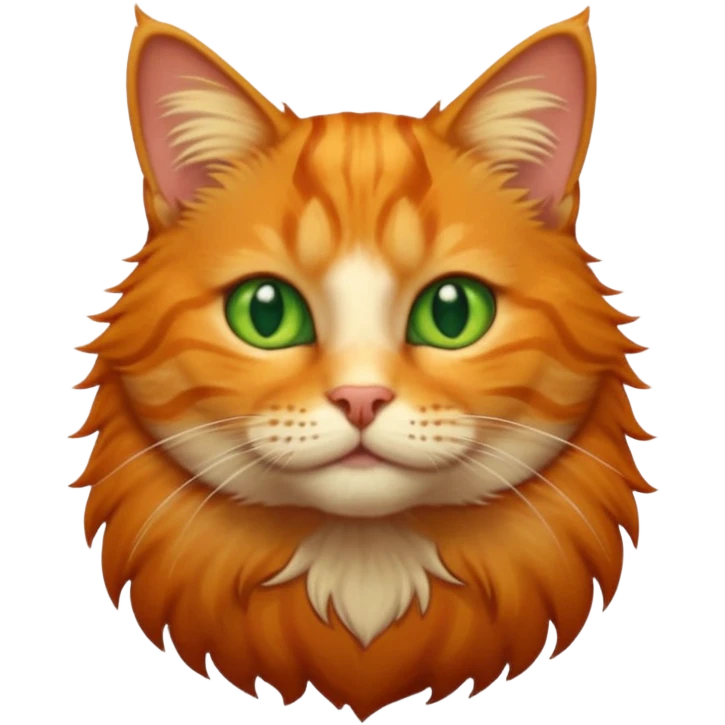 A high-resolution photo-realistic digital illustration of a ginger tabby cat, chest upward emoji