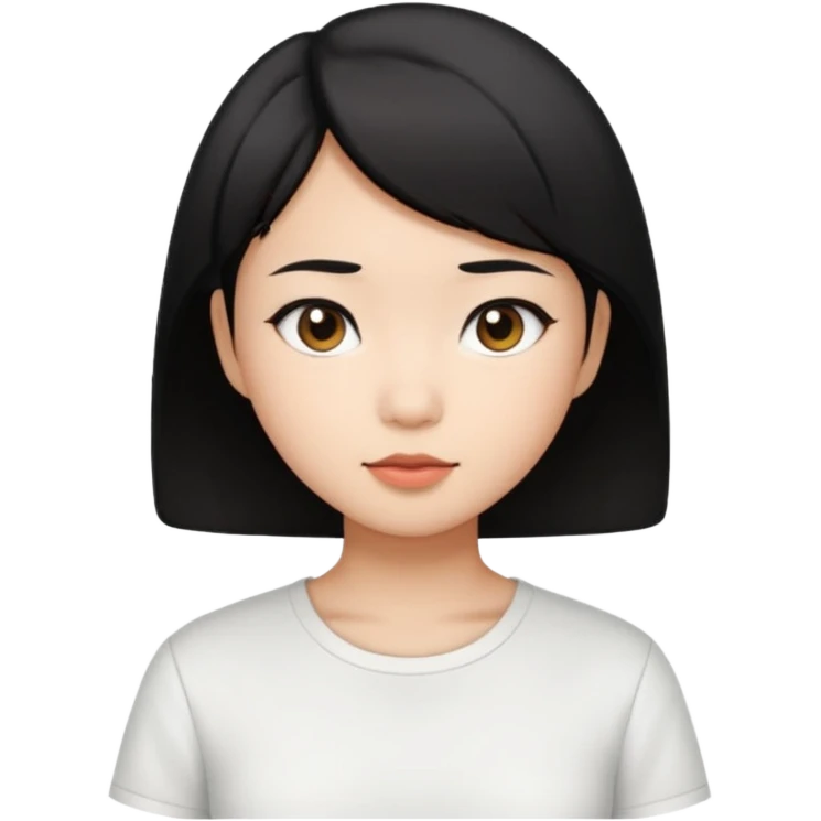 Asian pretty girl with black color short hair emoji