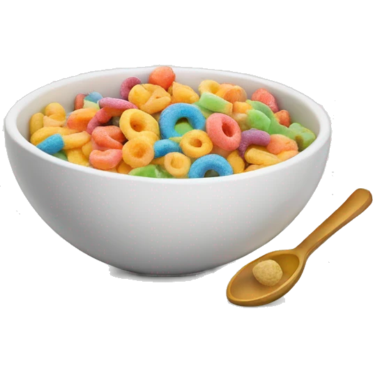 Bowl with Fruit Loops and Spoon and Mill emoji