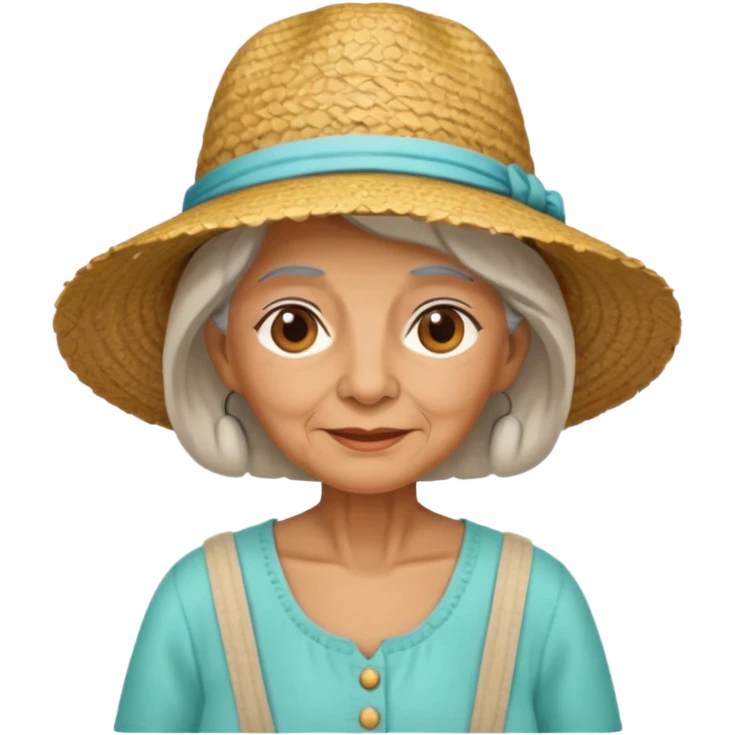 old woman summer clothes emoji