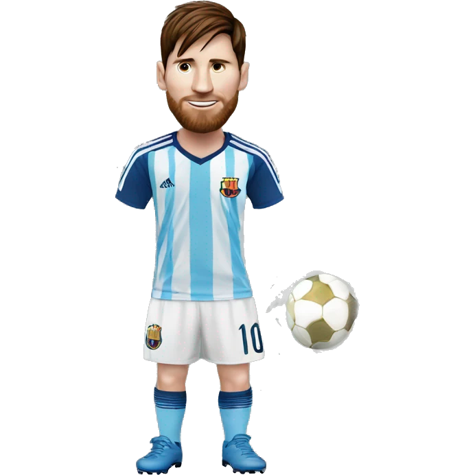 Messi with a cup hat emoji