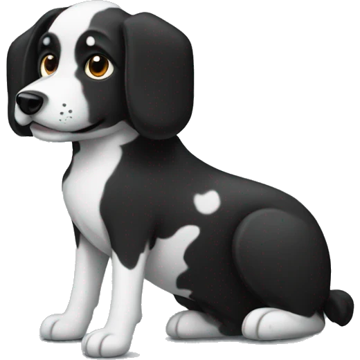 Black and white spoted dog emoji