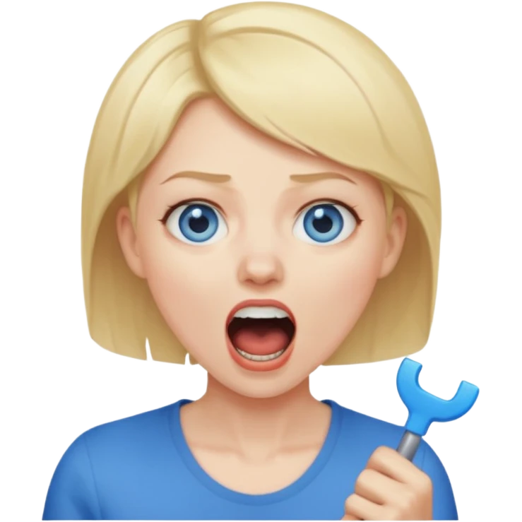 woman screaming with short blonde hair emoji