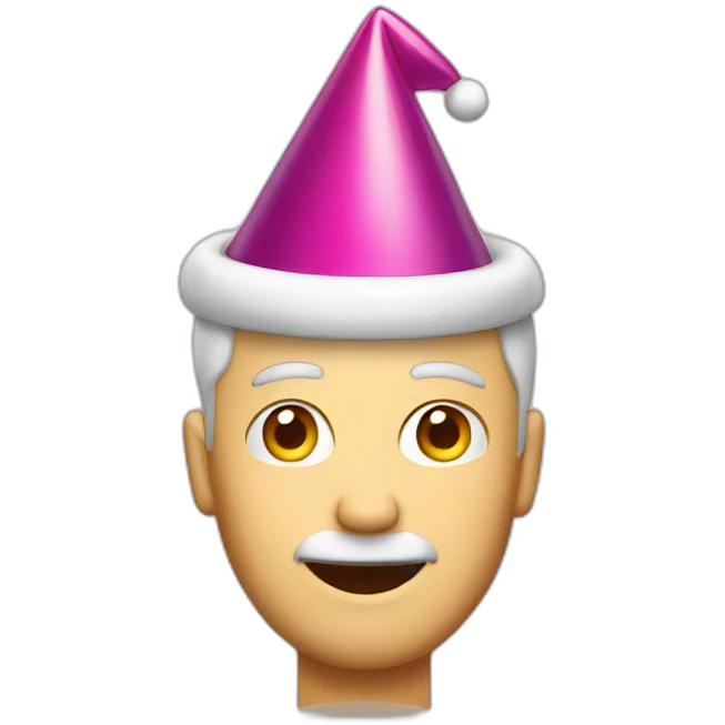 white man with party hat emoji