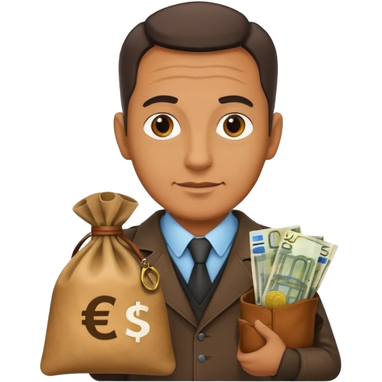 UNCLE WITH a bag of Euro MONEY emoji