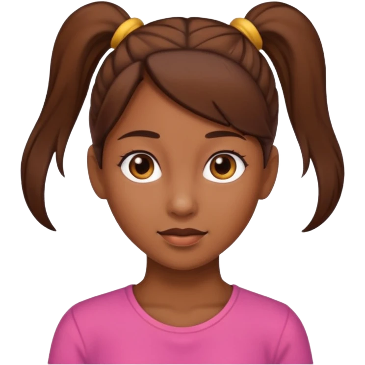 Girl Whit a brown ponytail brown êtes emoji