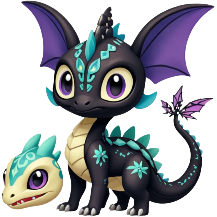 Meloetta-Amaura-Spyro-Toothless-Stitch-Pokémon-Fakémon-creature-hybrid emoji
