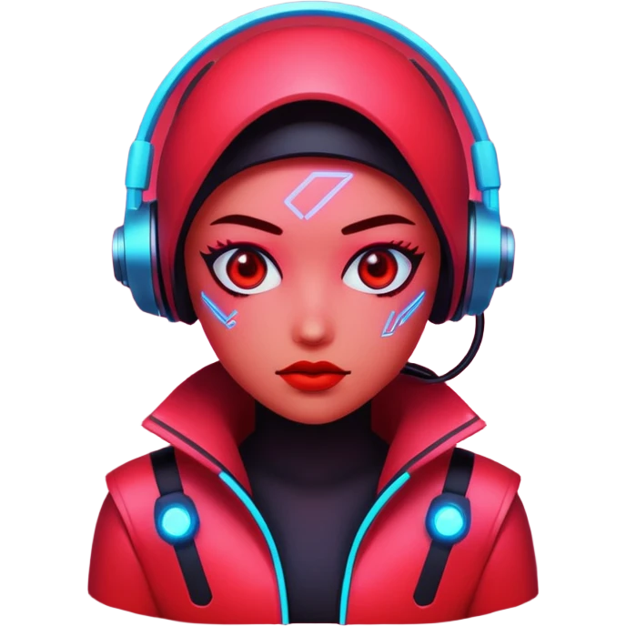 red glitter cyberpunk light emoji