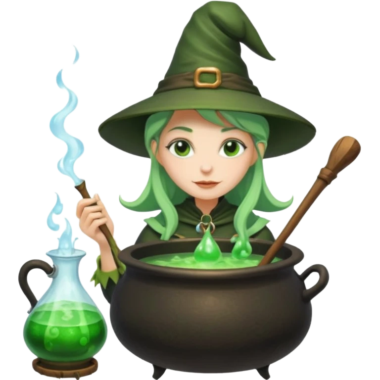 green witch cooking potion emoji