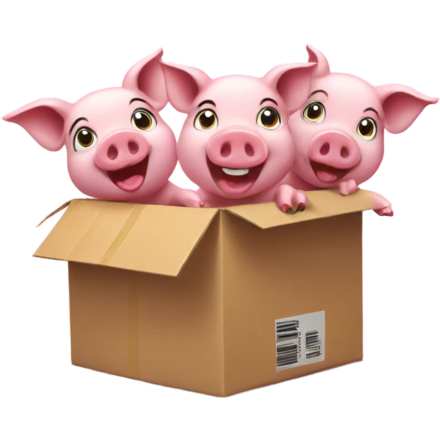 Excited Pigs receiving a package  emoji