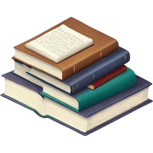 isometric pile of some thick book containing knowledge emoji