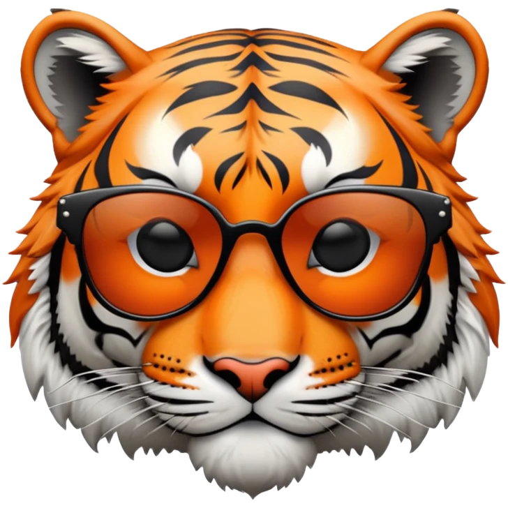 tiger head with dark lens sunglasses emoji