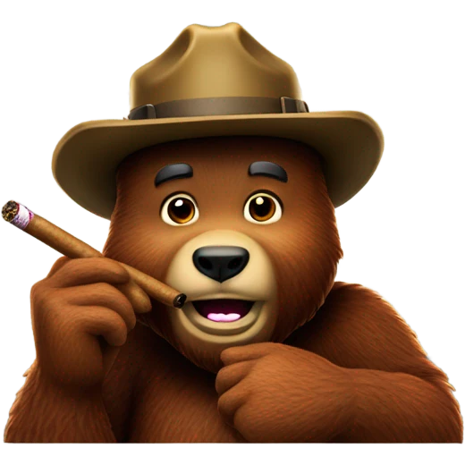 Smokey the bear smoking a cigar  emoji