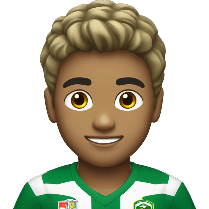 niño jugador de futbol con camiseta verde del Deportivo Cali de colombia emoji