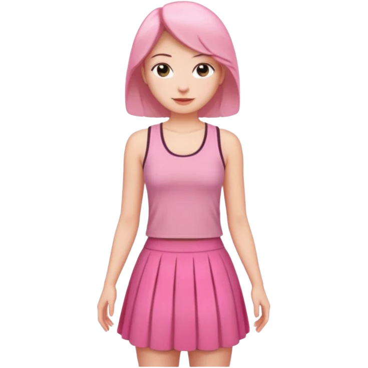 pink skirt and tank top emoji
