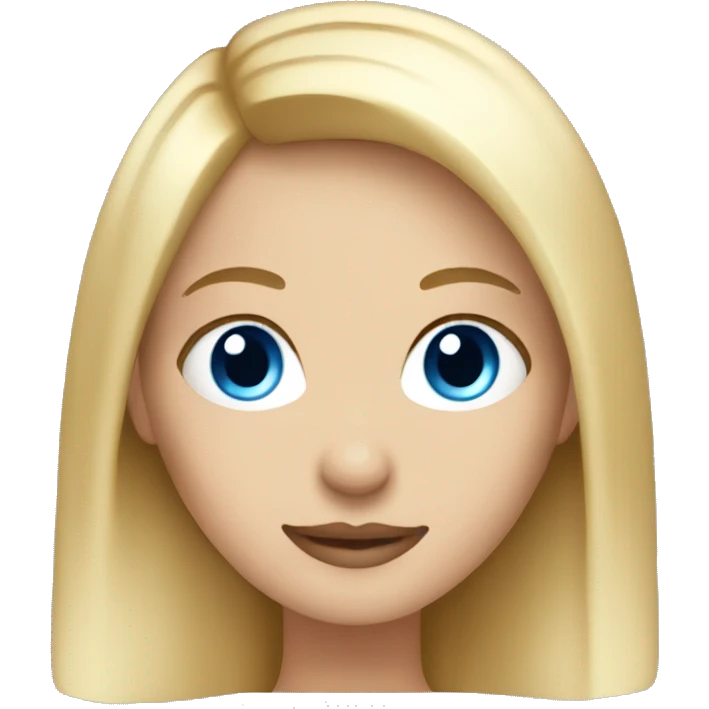 blonde straight hair girl with blue eyes  emoji