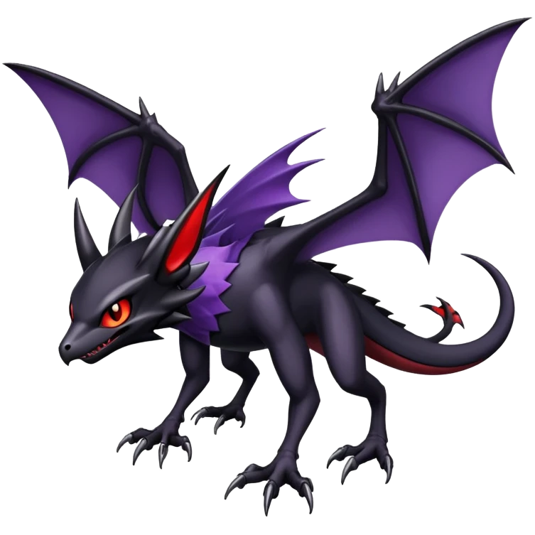 Shiny Dark Nargacuga-Noibat-Noivern-Hybrid (Full body) emoji
