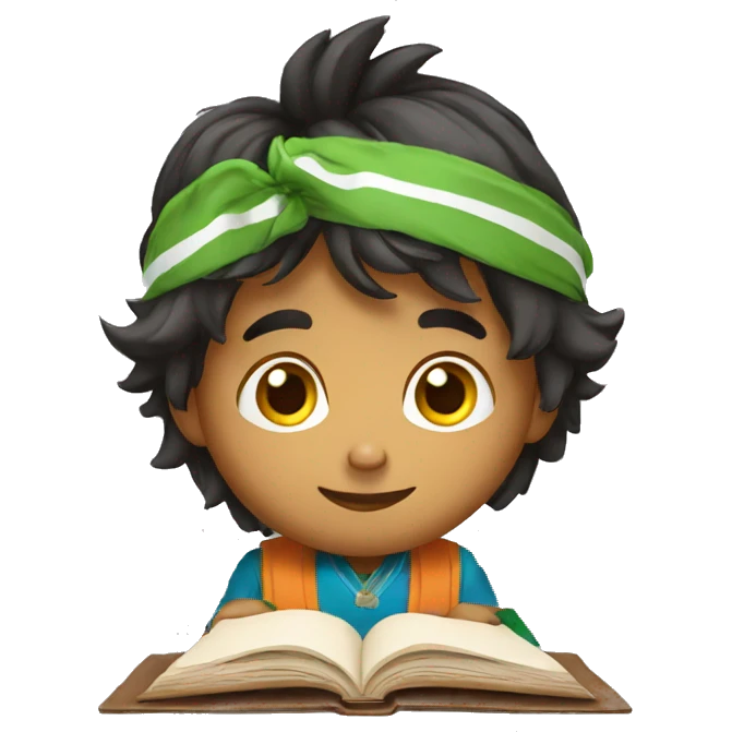 Indian kid studying emoji