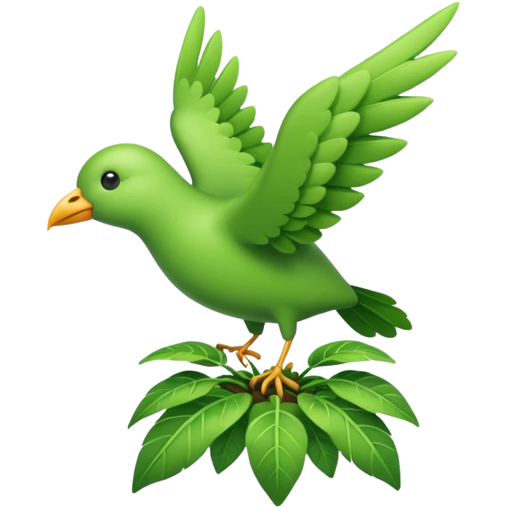 Plant in Shape of a bird flying emoji