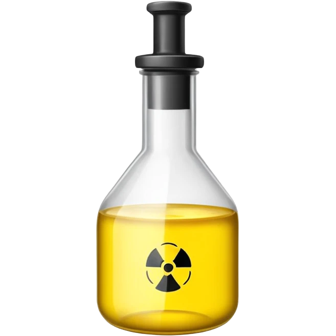sulfuric acid, hazard sign on the bottle emoji