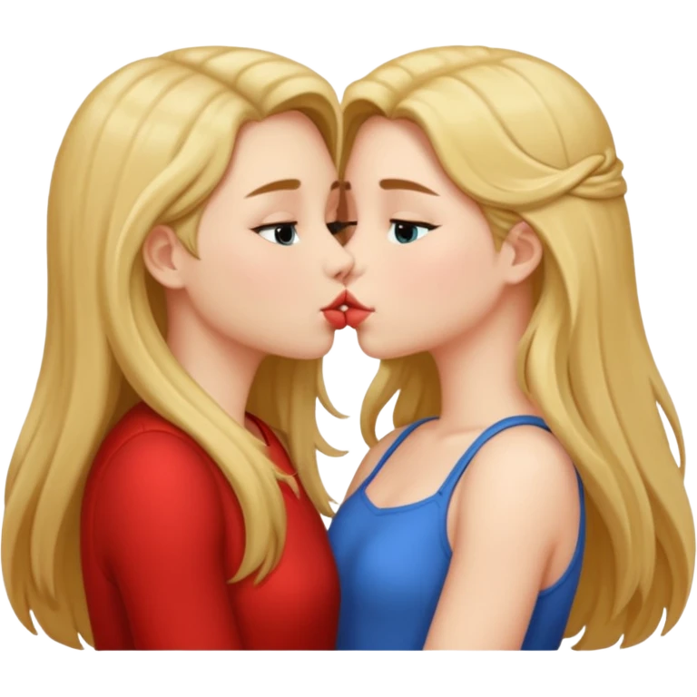 two naked girls kissing emoji