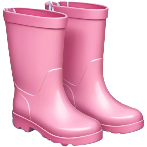 Kids light pink rain boots splashing in puddle emoji