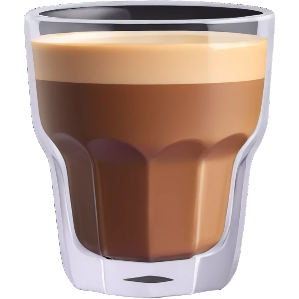 Small 4.5 ounce Gibraltar glass with cortado espresso drink, correctly sized small tumbler glass with espresso and milk emoji