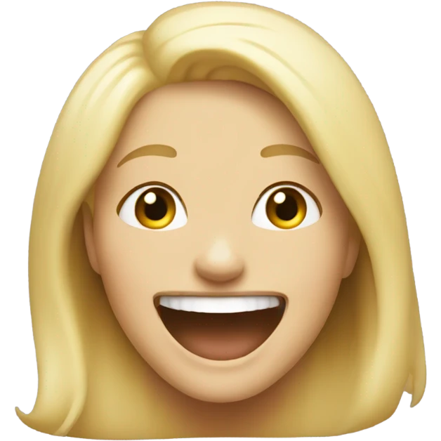 Blonde girl laughing  emoji