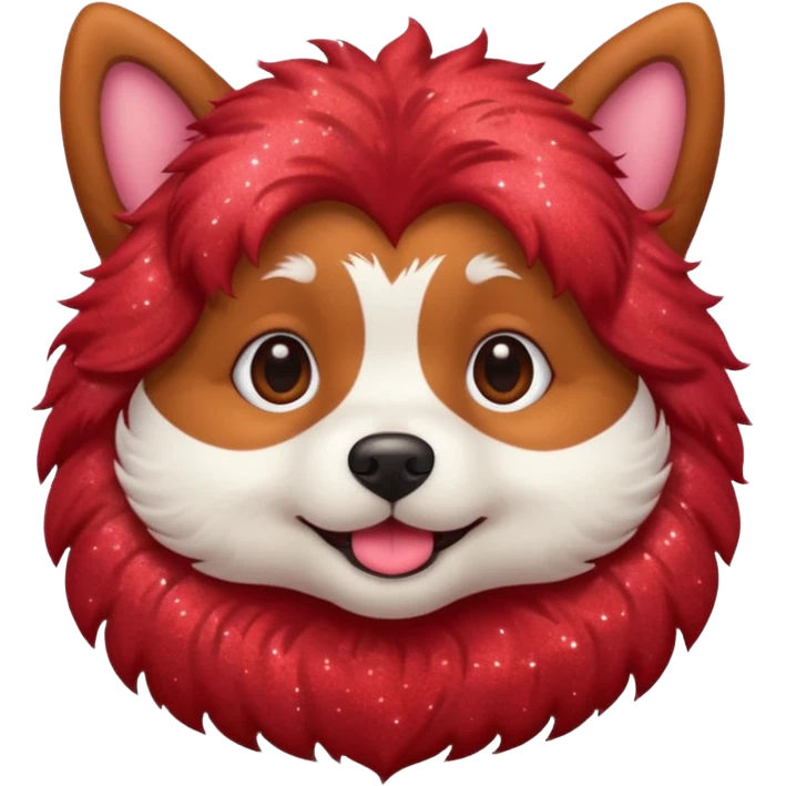 red glitter cute dog emoji