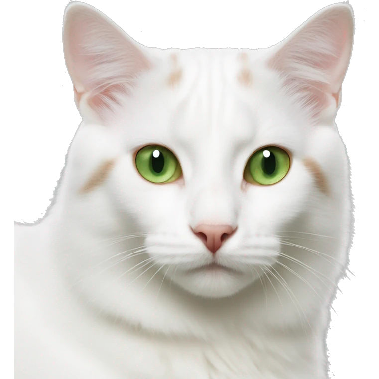Turkish van white green eyes  emoji