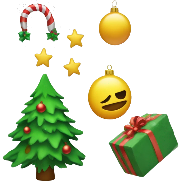 use the christmas tree emoji 🎄 as reference for a new emoji where the tree has died and christmas decorations are falling off emoji