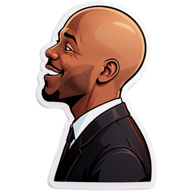 Bald black man in love  emoji