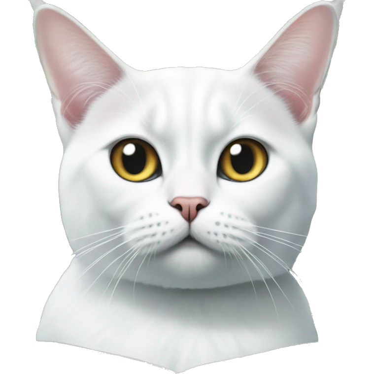 White British cat on a dollar bill emoji