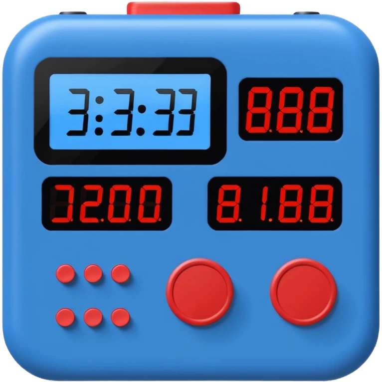 electronic timer board blue (#00A3E0) and red (#F9423A) emoji