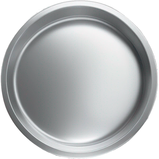 Realistic round silver metallic lid covered room service food tray isolated.  emoji
