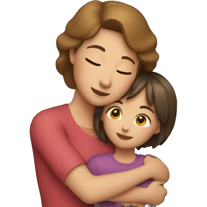 The woman hugs the girl emoji