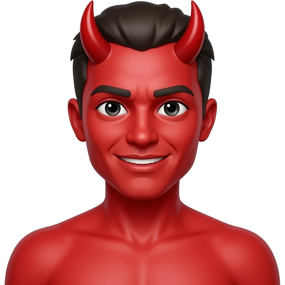 red devil with half body close up emoji