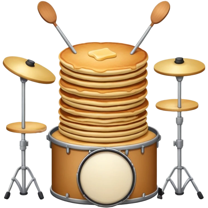 stack of pancakes playing drums  emoji