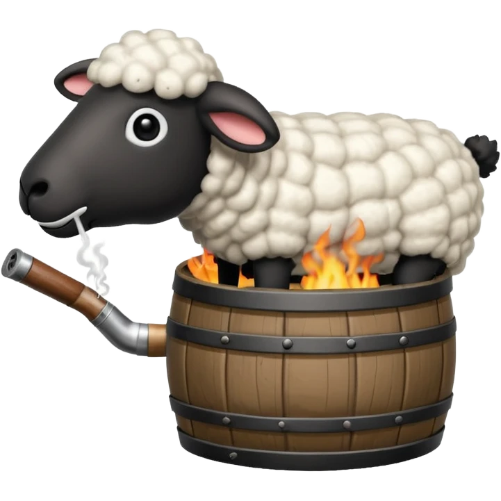 A gun shooting a sheep emoji