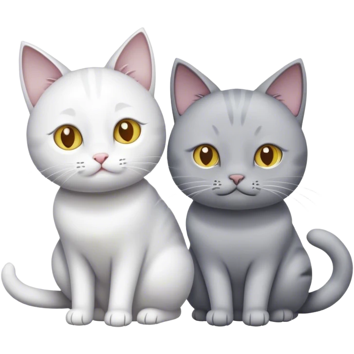 A grey cat and a white cat emoji
