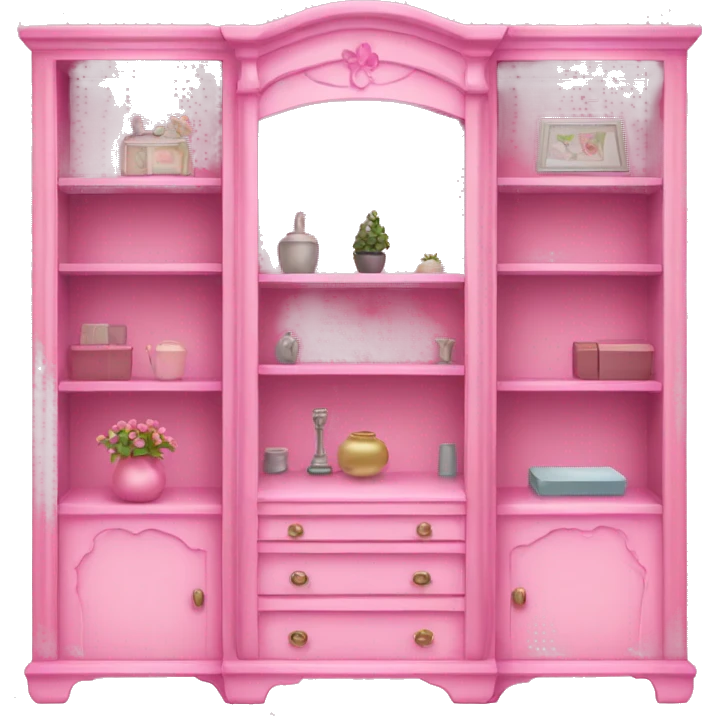 Pink decorated furniture shelves  emoji