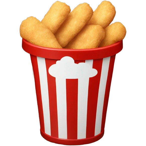 a bucket red and white like popcorn bucket, with chicken nuggets inside emoji