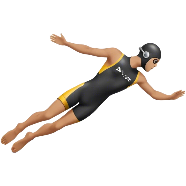 A diver mid-air after jumping off a head diving pool,  Below him, a pool labeled "Confidence". A subtle 5-4-3-2-1 on the diving board shows they took the leap despite fear. emoji