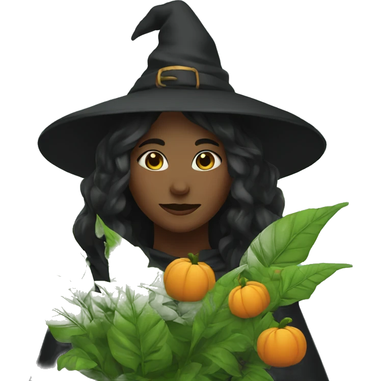 witch with plants emoji