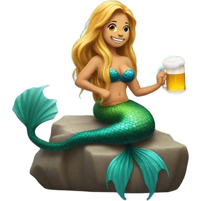 mermaid drinking beer emoji
