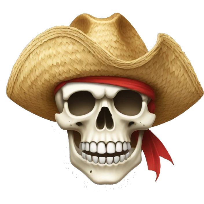 straw hat pirate skull emoji