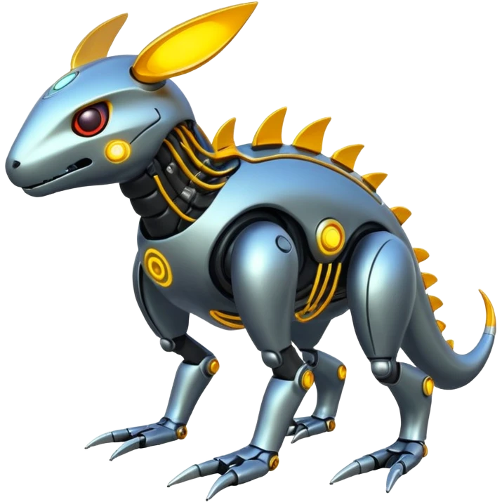 Modern Cyber Lombax-Fakémon-creature, full body emoji