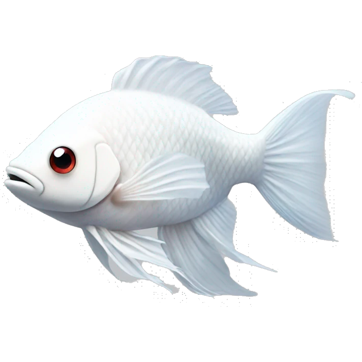 White beta fish with Santa clause  emoji