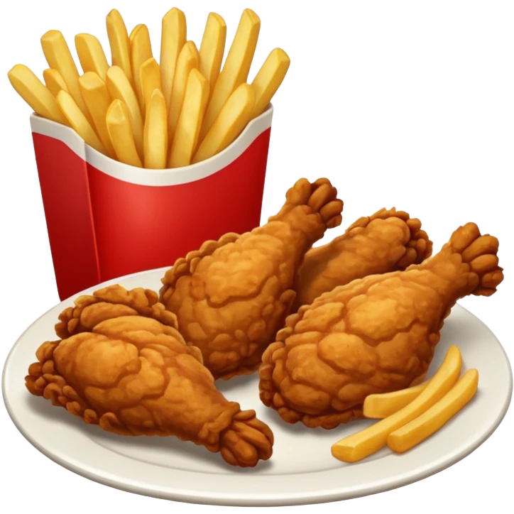 Fried chicken with fries emoji