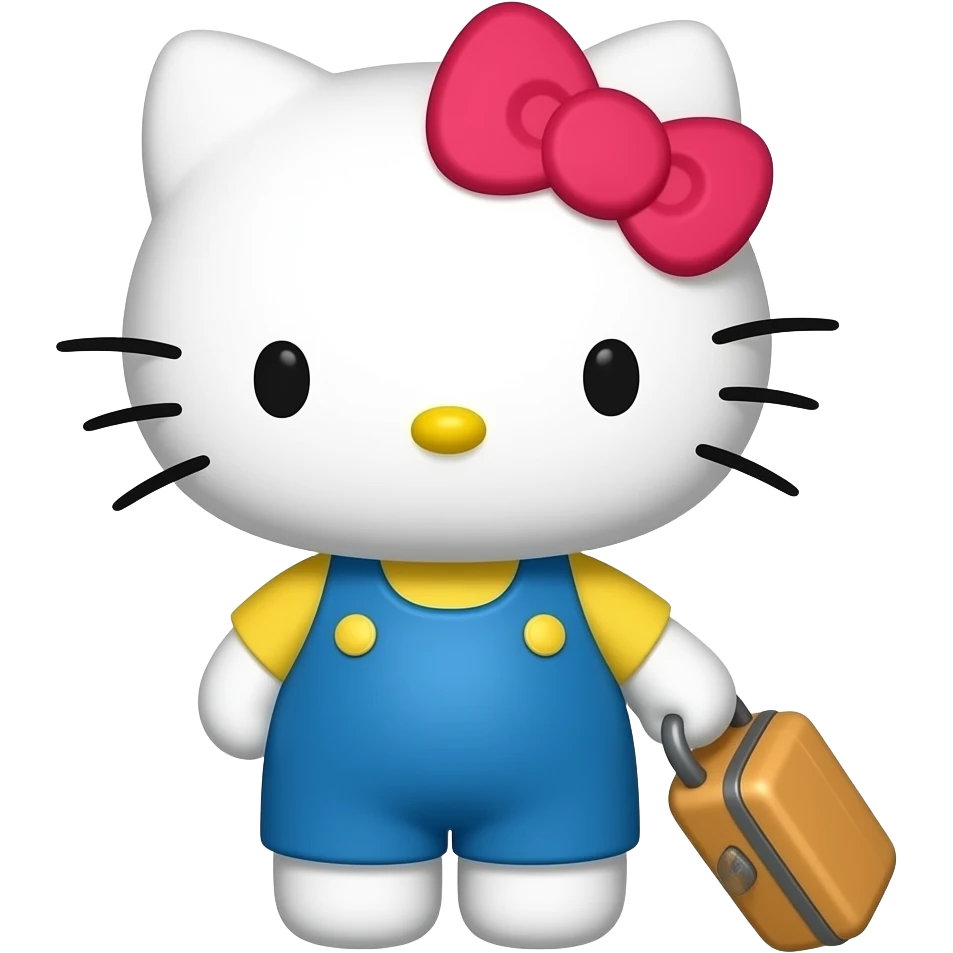 hello kitty traveling emoji